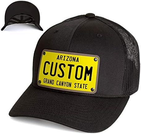 לוחית רישוי מותאמת אישית כובע נהג משאית מודפס על תיקון עור.