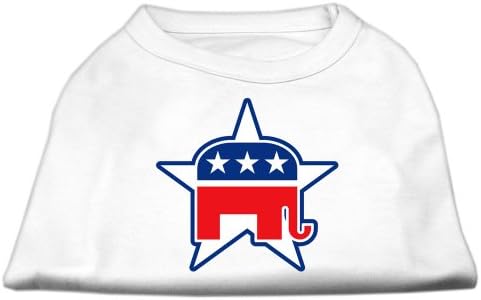 עיצוב רפובליקני הדפס חולצת כלבים לבנה S