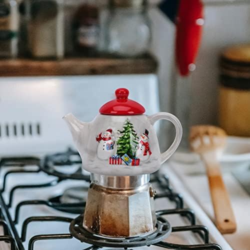 טיקטופ טיקטופ סיר תה חג המולד סיר קפה חרסינה קומקום: סיר חלב קרמיקה בסגנון נורדי סיר מים קפה קומקום
