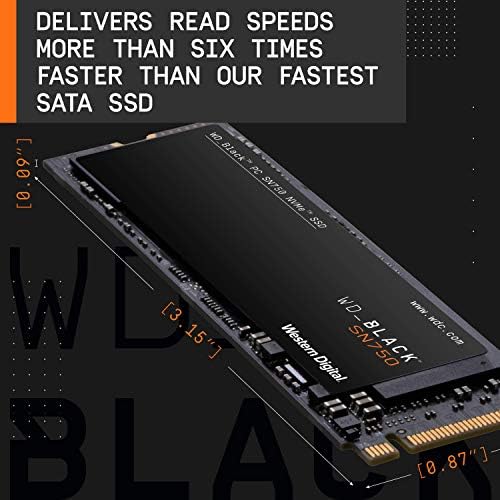 WD_BLACK 500GB SN750 NVME משחק פנימי משחק SSD כונן מצב מוצק - GEN3 PCIE, M.2 2280, 3D NAND, עד 3,430 MB/S