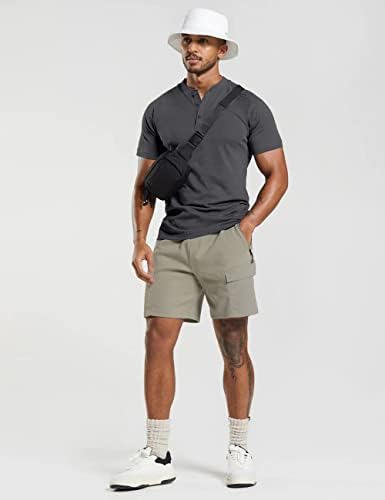 מגברים קיץ מזדמן רזה מתאים לחולצות הנלי כותנה כותנה בסיסית משקל קל משקל קצר