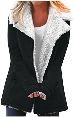 מעילי פלנל טרבין לנשים אופנה מזדמנת לנשים כובע בצבע אחיד רופף פלוס ז'קט כיס צווארון פליס