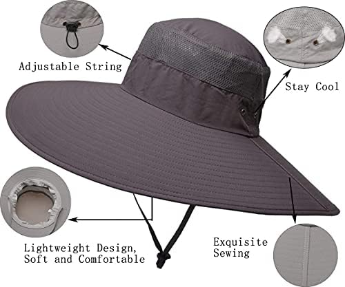 בגד גוף סופר רחב ברים דלי כובע עד50 + עמיד למים שמש כובע לדיג טיולי קמפינג