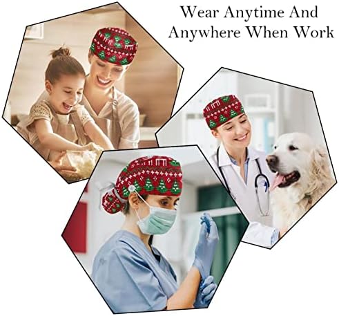 כובע עבודה עם כפתורים אחות כובע בופנט מצויר מצויר כלב כלב חג המולד כובע קרצוף חמוד לנשים שיער ארוך