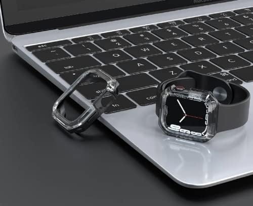 מגן מקרים מחשב קשה תואם לסדרה 8 של Apple Watch סדרה 7, כיסוי מגן עבור IWatch S8 / S7, 45 ממ - שחור