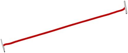 מלאכות מנדלה מתכתית אדומה אלסטית אלסטית תיל רצועת לולאה מתיחה עם קצות מתכת - 13 אינץ
