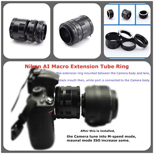 טבעת מאקרו מאקרו של ניקון תואמת עבור Nikon D7100, D7000, D5600, D5500, D5300, D5200, D3300, D3200, D3100,