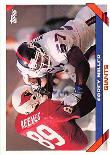 1993 Topps כדורגל 353 Corey Miller New York Giants Card NFL רשמי של חברת Topps