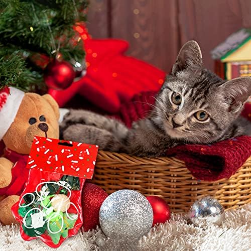 סנלבי חג המולד חתול צעצועי גרב-6 יחידות לחיות מחמד חתול מגוון מקורה אינטראקטיבי צעצועי עם פעמון מתנת סט עבור