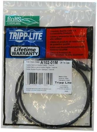 Tripp Lite Toslink Digital Optical SPDIF Audio Cable, 1M, שחור, 1 מטר