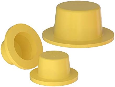 כובע תקע אוגן רחב עבה - OD 1.927-2.058 , ID 1.857-1.988, אוגן OD 2.380 - LDPE צהוב - MoCap