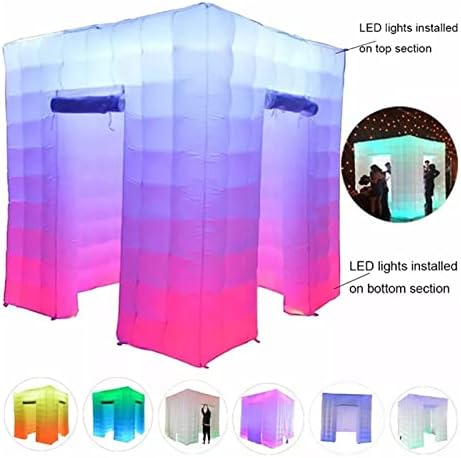 AFGZQ מתנפח מארז תאים נייד מאוהל מסגרת תאי צילום עם 17 אור LED צבע לקישוט מסיבות חתונה, 2.5