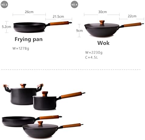 כלי בישול סט 7 חתיכה יצוק ברזל סיר ביתי ללא ציפוי מחבת שאינו מקל אינדוקציה סט מתאים מטבח תכונה: