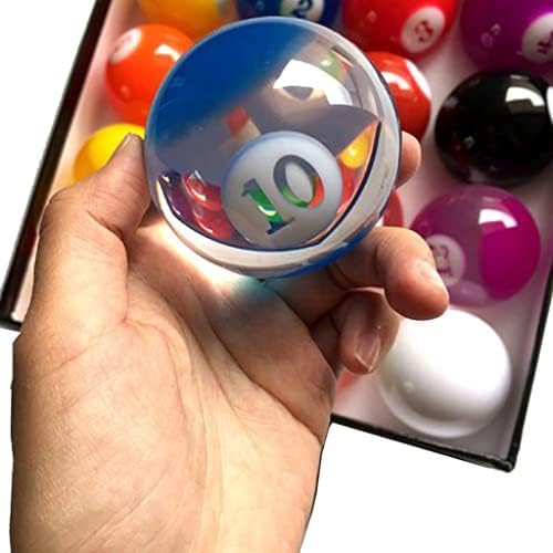 Xiulaiq סט שלם שלם כדורי ביליארד צבעוניים שקופים 57.25 ממ כדורי משחק בינלאומיים לבריכה כדורי משחק לביליארד