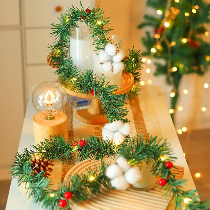 זרי חג המולד של Aonewin עם אורות קישוטי חג המולד חיצוניים אורות חג מולד המופעלים על סוללות