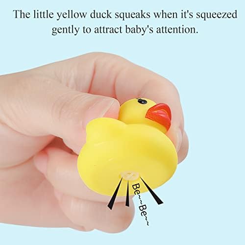 60 יחידות גומי ברווזים אמבט צעצועי מיני ברווזים לצוף ומהנה חריקה עבור תינוק ילדים אמבט צעצוע מקלחת קישוטי