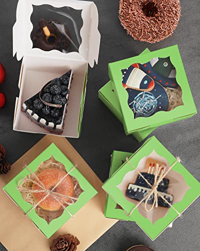 קופסאות מאפיית אבוקדו צ ' יקי עם חלון 55 יחידות 4 על 4 על 2.5 קופסאות עוגיות מיני קופסאות מקרון קופסאות מאפה