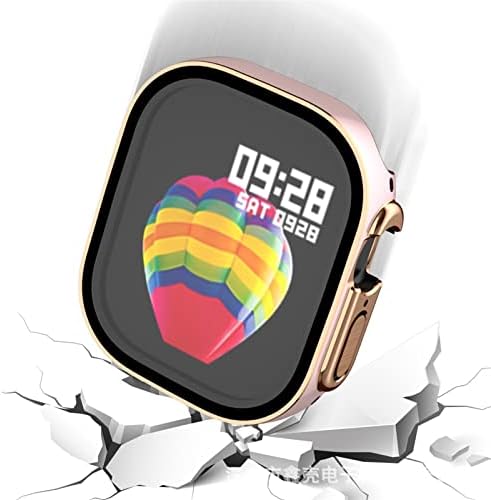 Houcy for Apple Watch Ultra 49 ממ Smartwatch מגן מסך מחשב זכוכית+מארז פגוש אביזרים מחוסמים iwatch סדרה