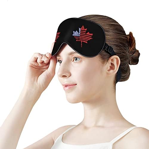 ארהב קנדה דגל מייפל מסיכת עיניים רכה אפקטיביות הצללה מסכת שינה נוחות כיסוי עיניים עם רצועה מתכווננת אלסטית