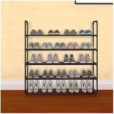 מתלים נעליים אחסון לארון מתלה נעליים 5 שכבה מחזיקה עד 20 ~ 25 זוגות נעליים הרכבה ללא כלים עמודי מתכת