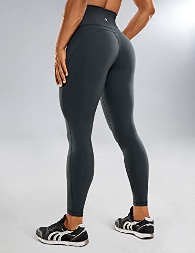 CRZ יוגה יוגה -יבש חותלות אימון לנשים 25 '' - מכנסי יוגה מותניים גבוהים 7/8 טייץ כושר כושר ריצה אתלטית