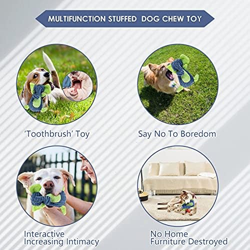 כלב ממולא עמיד כלב עמיד צעצוע חריקת לגורים, כלבים קטנים ובינוניים, חידות אינטראקטיב