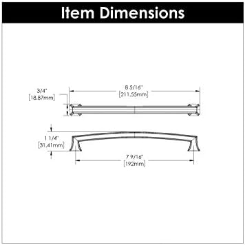 קולקציית גשרי חומרה של Hickory Collection Pull 7-9/16 אינץ 'למרכז גימור שחור מט