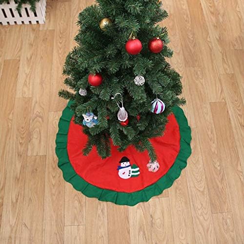 חצאית עץ חג המולד של GBPOY 35.4 אינץ 'חצאית עץ חג המולד לא ארוג סנטה קלאוס איש שלג קישוט חג המולד מתנה חצאית