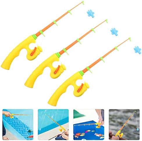 טוינדונה 3 יחידות עמודי דיג מגנטיות ילדים חורים מגנטיים מפלסטיק עם ווים מגנט צעצוע לילדים לילדים