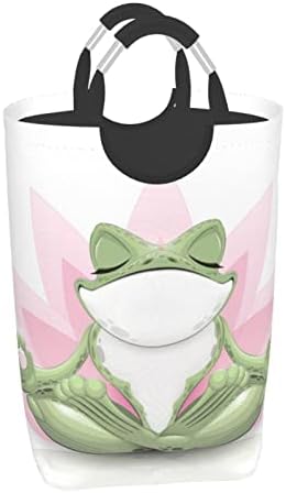 חמוד מצחיק צפרדע עושה יוגה בגדים מלוכלכים חבילה, מתקפל, עם ידית, מתאים אמבטיה ארון בית אחסון