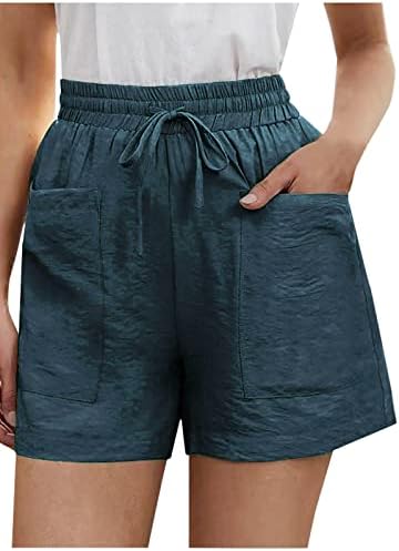 מכנסיים קצרים ברגליים רחבות נשים מזדמנים מותניים אלסטיים מכנסיים קצרים קיץ טרקלין ישר מכנסיים קצרים מוצקים