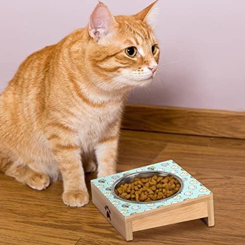חמוד קוקטייל כלב חתול קערת נירוסטה אנטי הקאות חיות מחמד מזין חמוד קערות סט 15 עם מוטה עם מעמד מוגבה