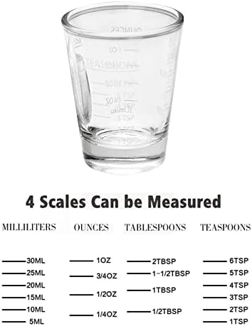 2 חתיכות 1 עוז מיני ירה זכוכית כוס מדידה 30 מ ל נוזל כבד זכוכית גבוהה אספרסו זכוכית אפיית יין כוס
