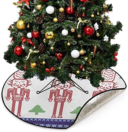 CUPADA אדום מפצח אגוזים חייל מחצלות עץ חג המולד חצאית עץ אטום למים, עצי חג המולד פתית שלג חג המולד עץ עץ