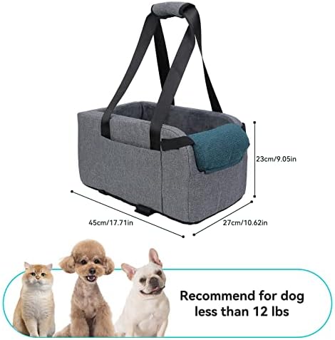 מושב רכב לכלב אוריק, מושב בוסטרים לכלבים קטנים עד 12 פאונד, מושב כלב קונסולה מרכזי לנסיעה ברכב נסיעות