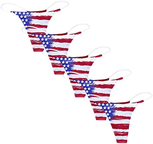 4 ביולי חוטיני סקסיים לנשים שובבות לרצועות מתיחה מין T-גב-גב תחת מותניים נמוכות דגל אמריקאי דגל