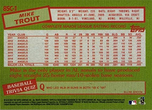 2020 Topps 1985 סילבר כרום סילבר 85C-1 כרטיס בייסבול מייק טרוט