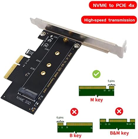M.2 למתאם PCI-E, M.2 NGFF SSD ל- PCI-E3.0 X1 כרטיס הרחבה, עם סוגר פרופיל נמוך לחריץ PCI Express