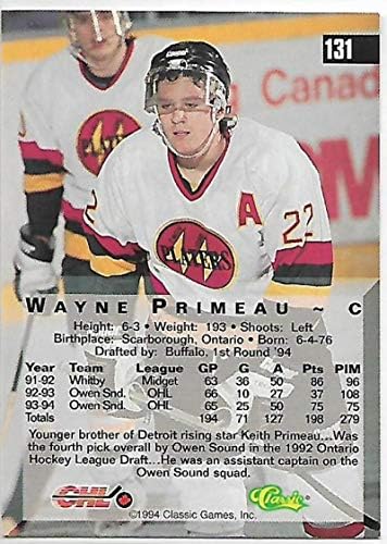 1994 קלאסי ארבע ספורט זהב 131 Wayne Primeau NM-MT