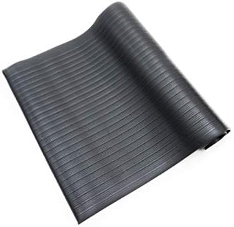 שטיח רצפה נגד עייפות ברטק, רוחב 2 מטר על אורך 3 מטר על עובי 5/8 אינץ', חלק עליון מצולע, שחור, משופע