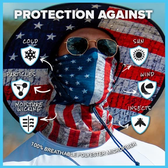 5 מארז מגן פנים תכליתי מגן צוואר גייטר אלסטי פנים מסכת פטריוטי עיצוב עבור גברים ונשים