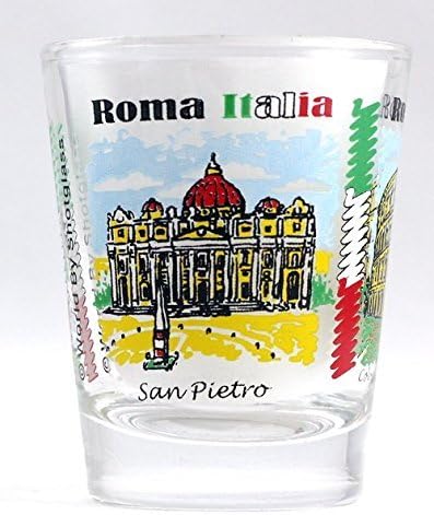 רומא איטליה ציוני דרך וסמלים קולאז ' ירה זכוכית