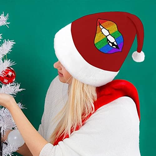 גאווה גליטר שפות חג המולד כובע רך קטיפה סנטה כובע מצחיק כפה עבור חג המולד לשנה חדשה חגיגי מפלגה