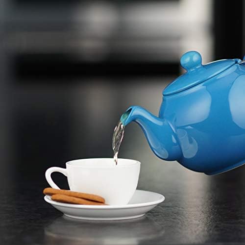 קומקום חרסינה גדול של סאקי, סיר תה 48 אונקיה עם חידוש, עלה רופף וסיר תה פורח - כחול