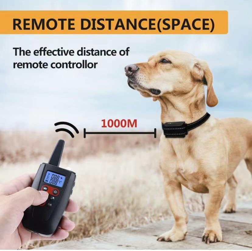 מאמן כלבים 1000 מ 'שלט רחוק רטט הלם חשמלי אזהרה אטום מים מספק 3 מצבי אימונים