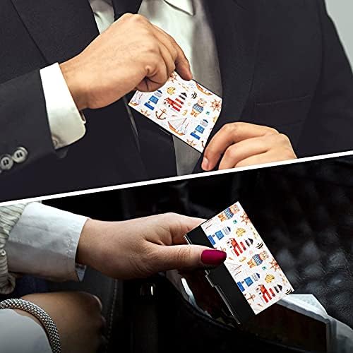 ימי עוגן מגדלורים עסקים כרטיס מחזיק עבור נשים גברים כרטיס ביקור מחזיק מקרה עם עור שם אשראי כרטיס