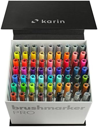 Karin Megabox Mark Marker Pro עט מברשת מבוסס מים מתאים לציור, רישום וידידות רב צבעוניות KAR27C7 מגוונות