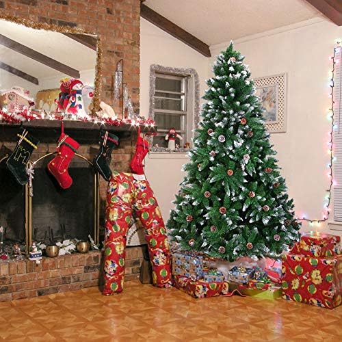 זפי שלג נוהר עץ חג המולד עץ חג המולד, מלאכותי 6ft צירים עץ חג המולד, 902 טיפים ענפים חג המולד עץ אורן עץ חג מפלגת