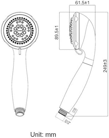 N / c doccia ad alta pressione, doccia a mano, 5 pezzi gegolabili, elemata elasticith, superficie di rivestimen