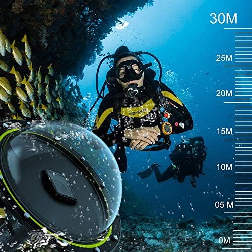 נמל כיפת טלסין לגיבור GoPro 7 6 5 שחור, צולל מתחת למים מצלמת עדשות מגן עדשות מגן, עם מארז דיור אטום למים,